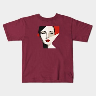 A minimalist portrait of a woman Kids T-Shirt